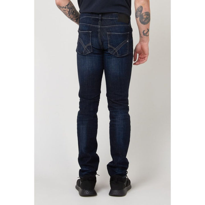 Gas Blue Cotton Slim Fit Jeans
