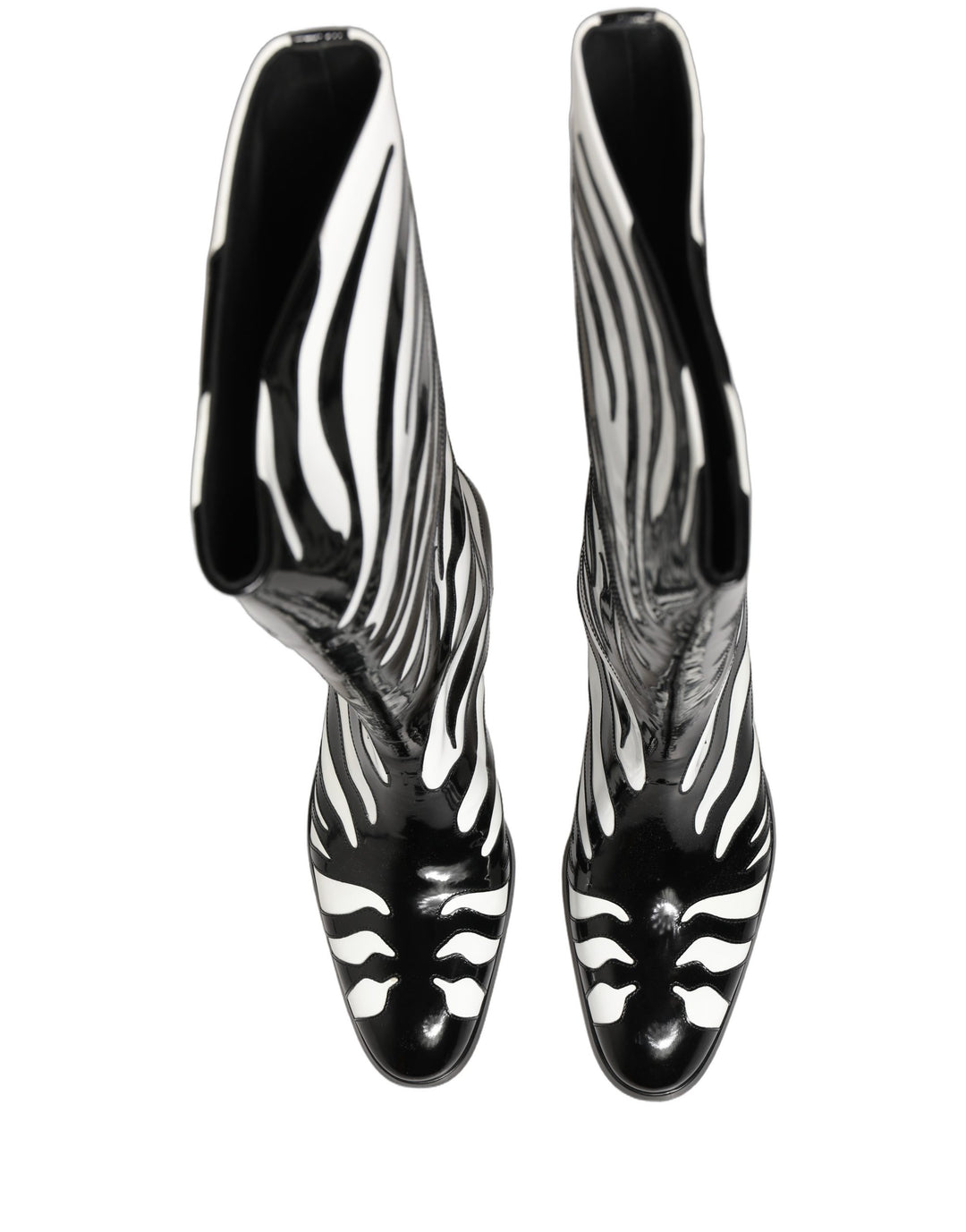 Dolce & Gabbana Black White Zebra Knee High Men Boots Shoes