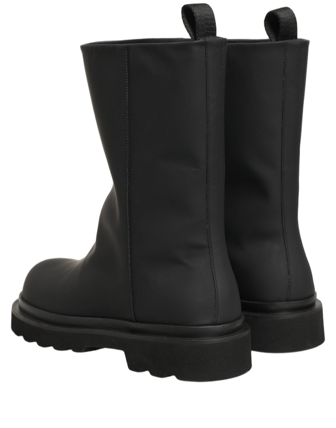 Dolce & Gabbana Black Leather Mid Calf Chunky Men Boots Shoes
