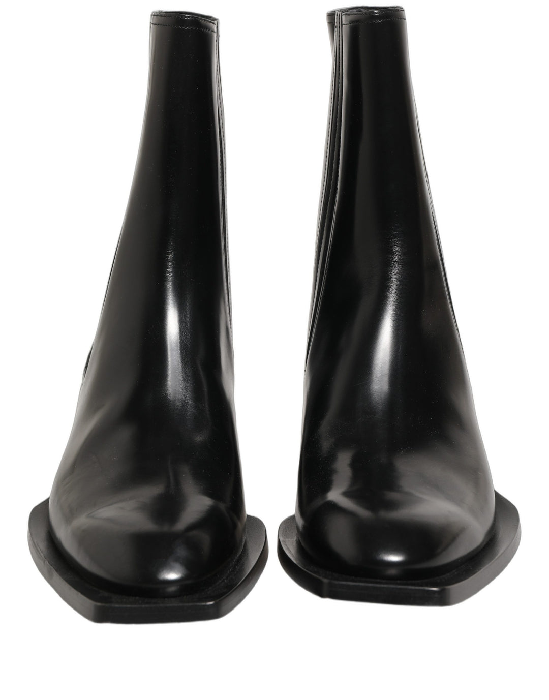 Dolce & Gabbana Black Leather Chelsea Mid Calf Boots Shoes