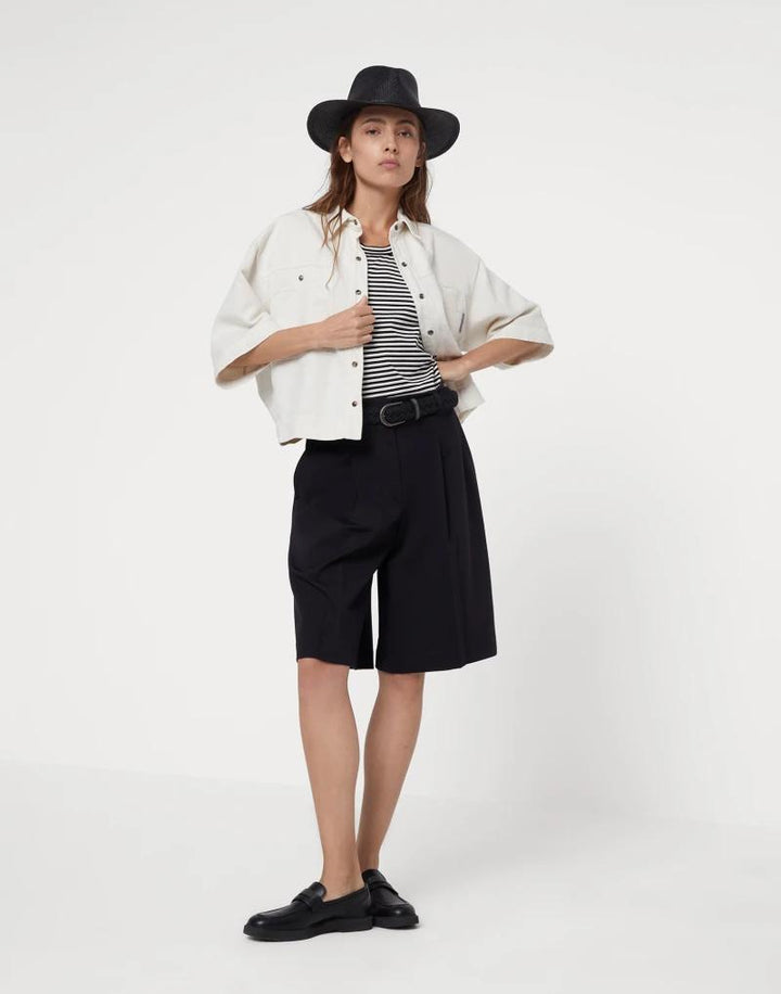 Brunello Cucinelli Black Cotton Knee Length