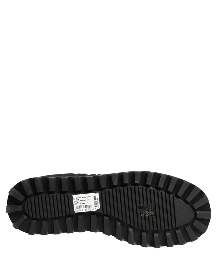 Dolce & Gabbana Black Quilted Effect Mid Calf Boots Shoes