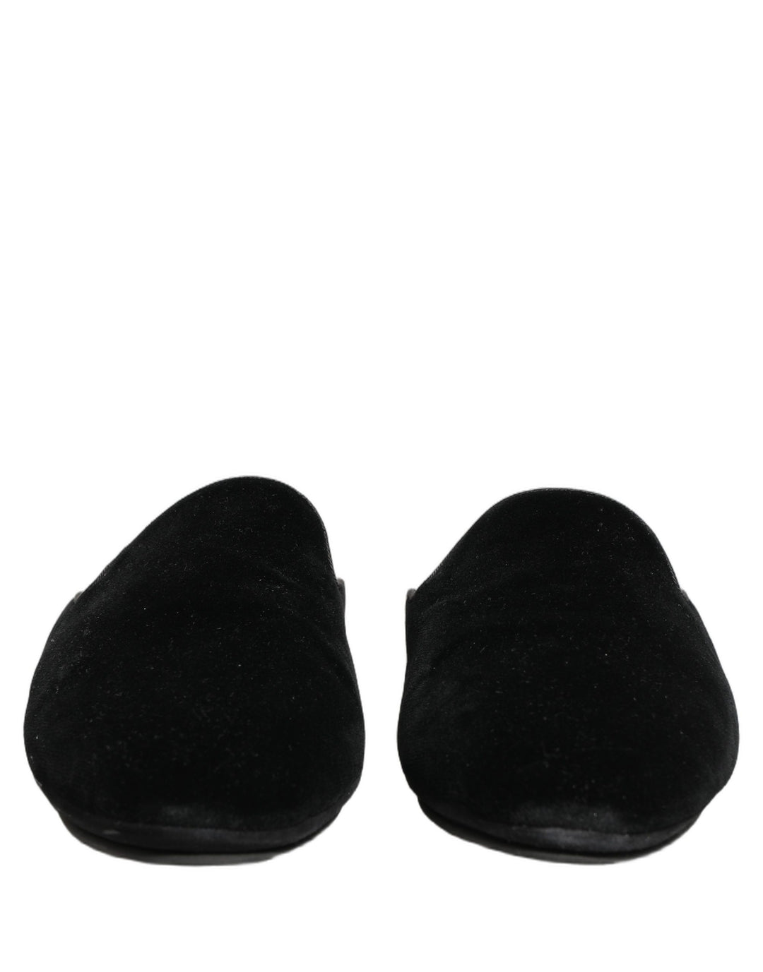 Dolce & Gabbana Black Suede Slides Flat Slipper Men Shoes