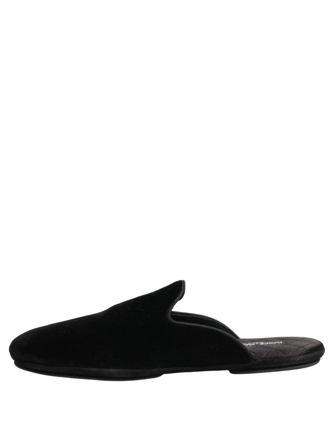 Dolce & Gabbana Black Suede Slides Flat Slipper Men Shoes