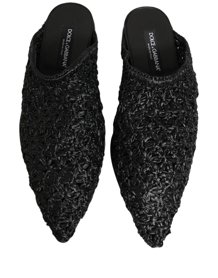 Dolce & Gabbana Black Mules Slides Slippers Men Flats Shoes