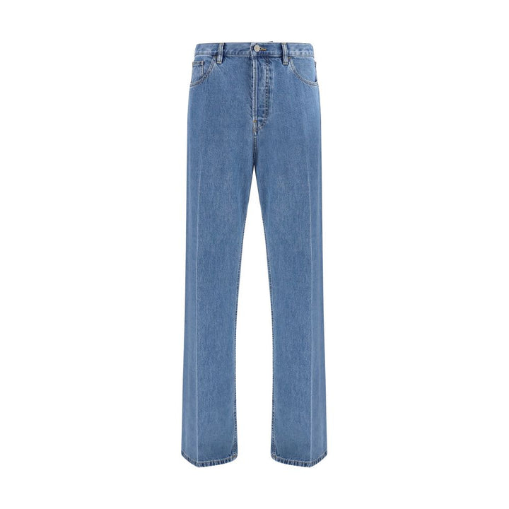 Valentino Blue Cotton Straight-Leg Jeans