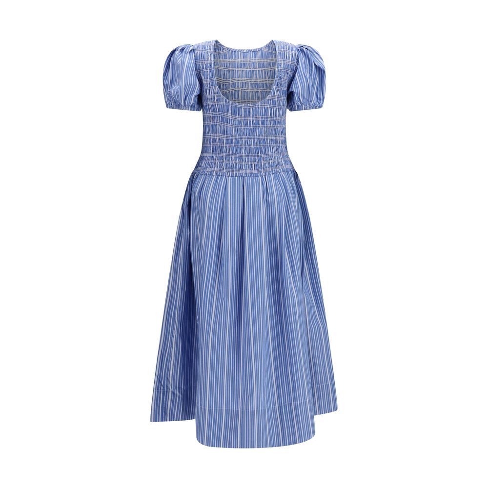 ganni blue gingham dress Ganni