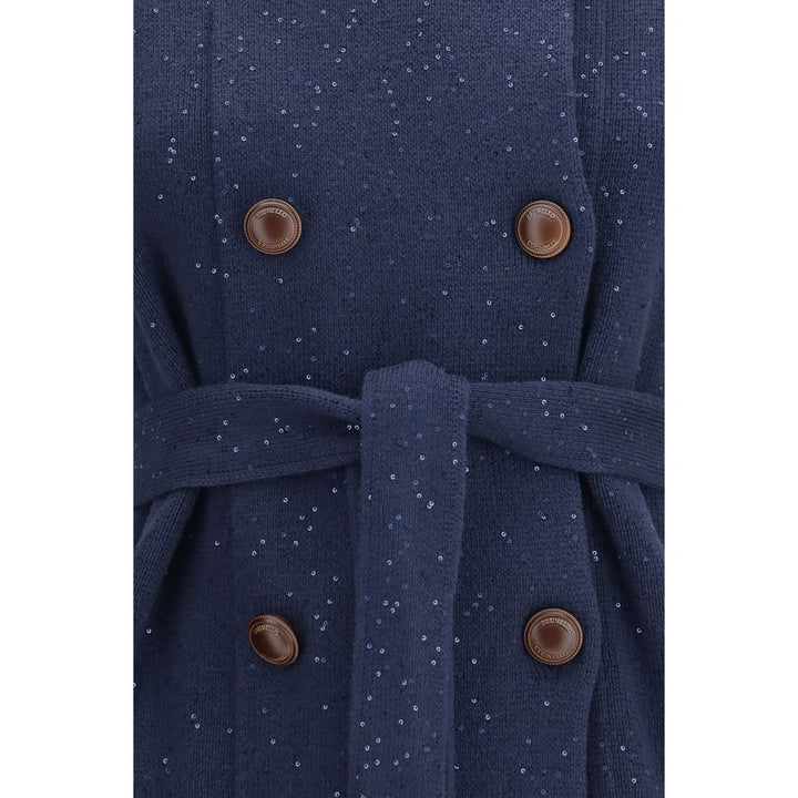 Brunello Cucinelli Blue Cotton Coat