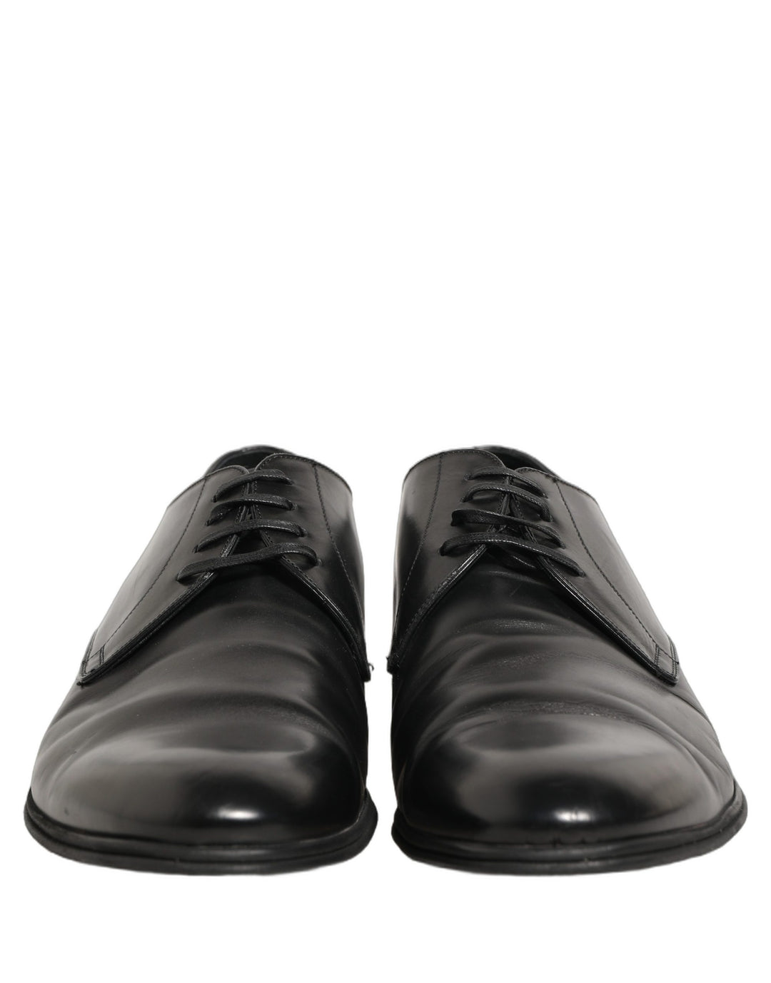 Dolce & Gabbana Black Leather Men Derby Dress Formal Shoes
