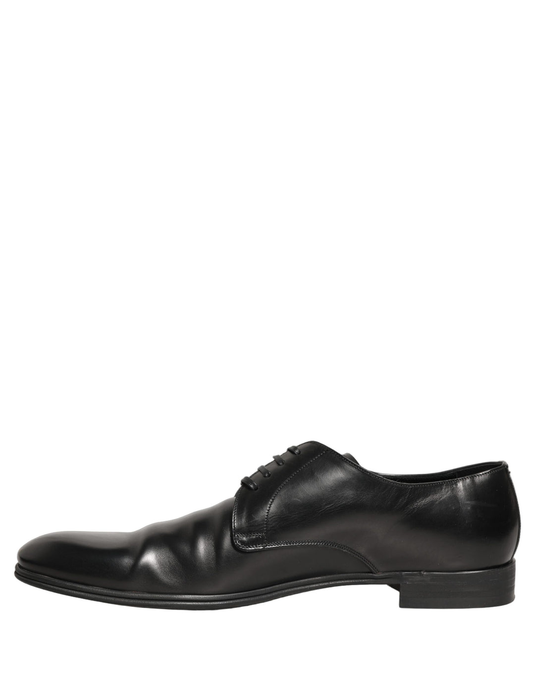 Dolce & Gabbana Black Leather Men Derby Dress Formal Shoes