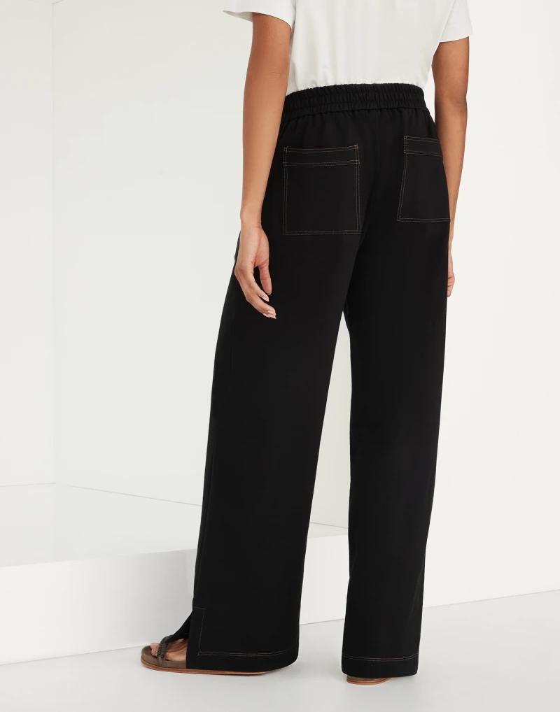 Brunello Cucinelli Black Cotton Casual Pants