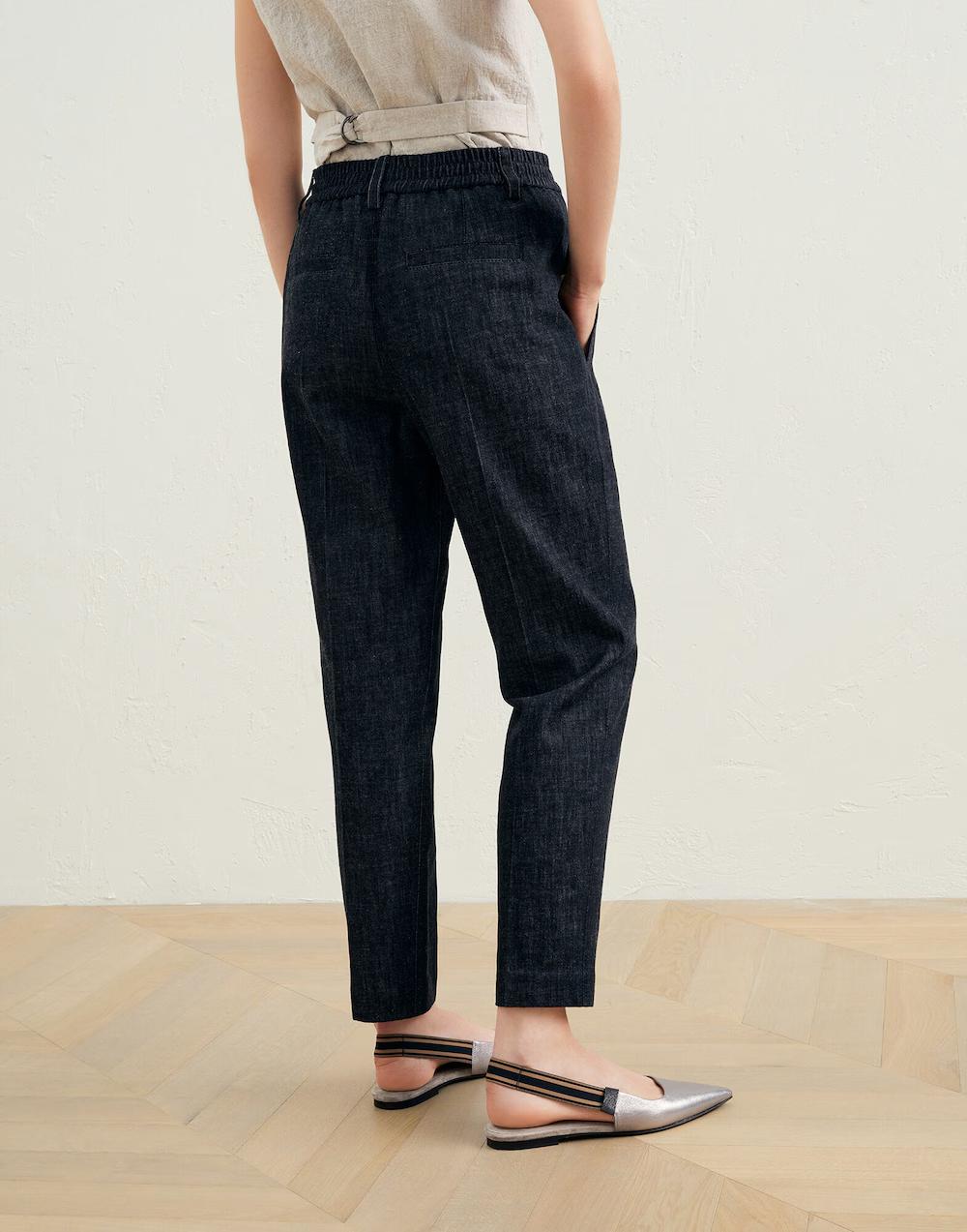 Brunello Cucinelli Black Cotton Casual Pants