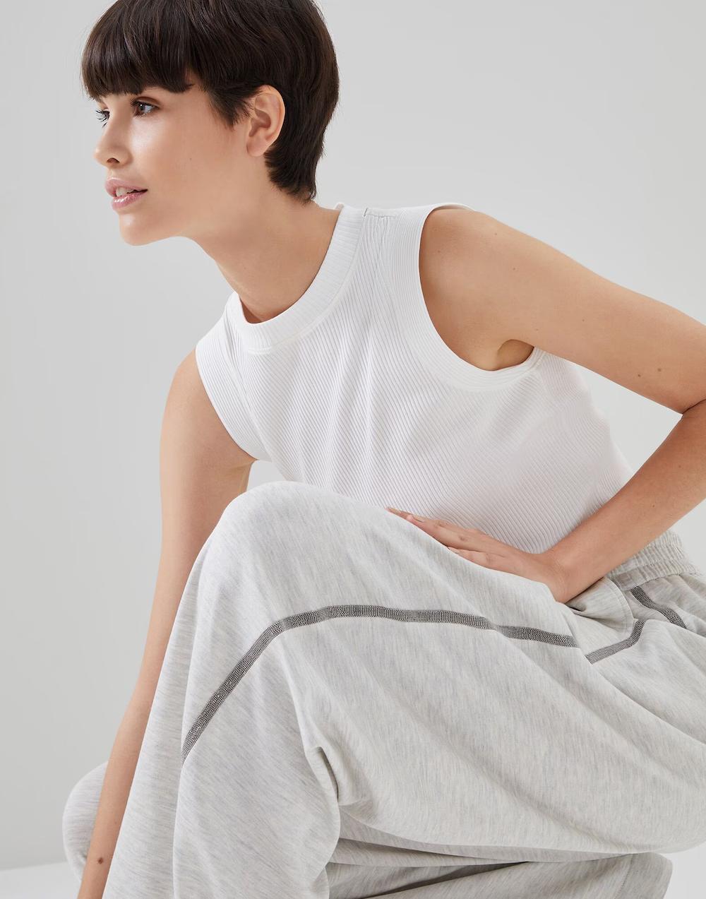 Brunello Cucinelli White Cotton Joggers (Workout Pants)