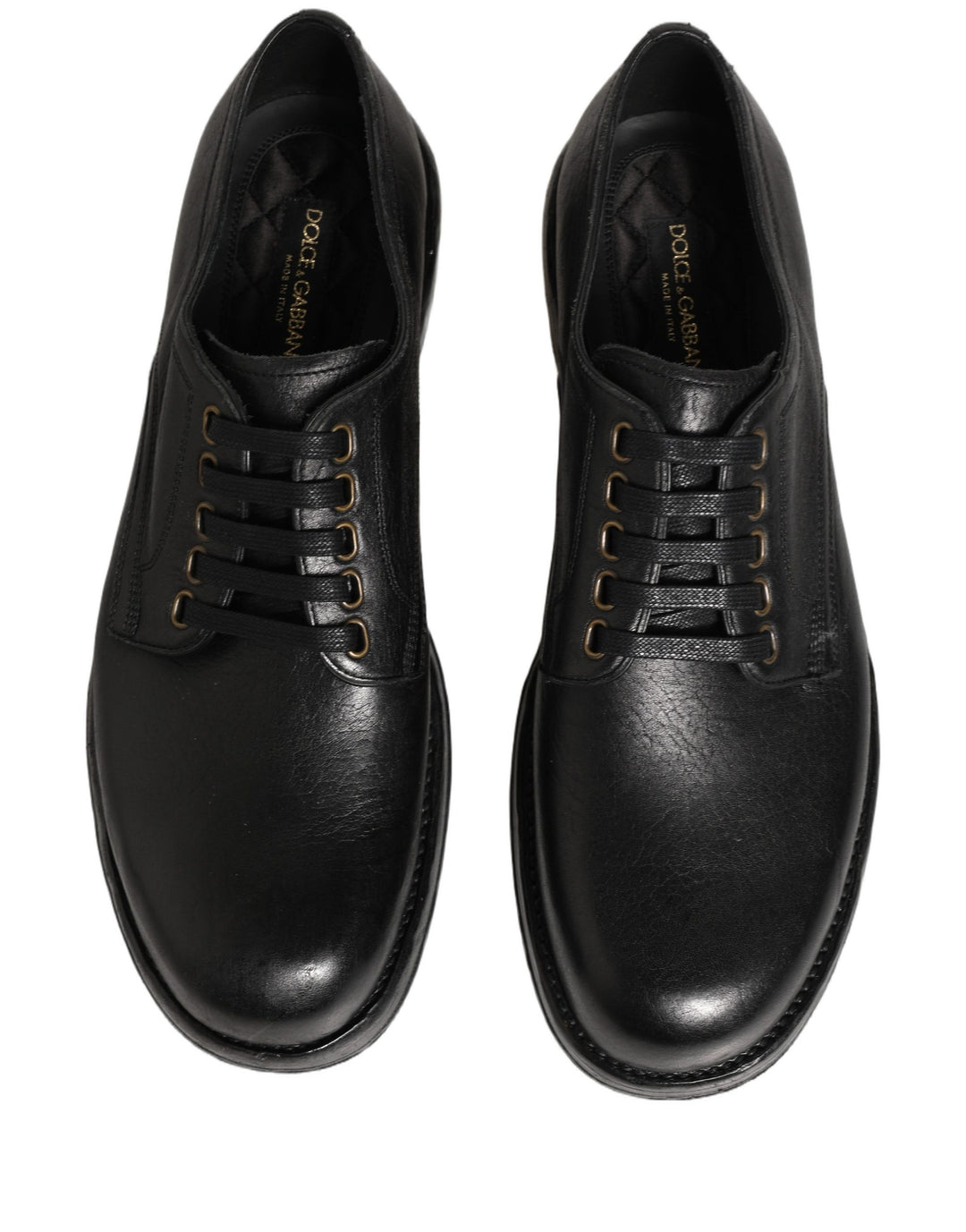 Dolce & Gabbana Black Leather Lace Up Derby Dress Men Shoes