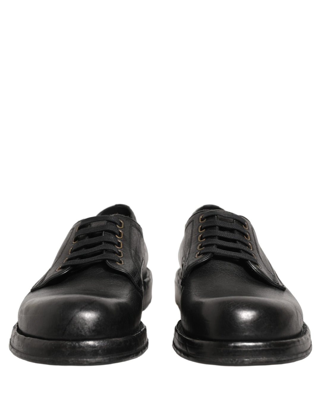Dolce & Gabbana Black Leather Lace Up Derby Dress Men Shoes