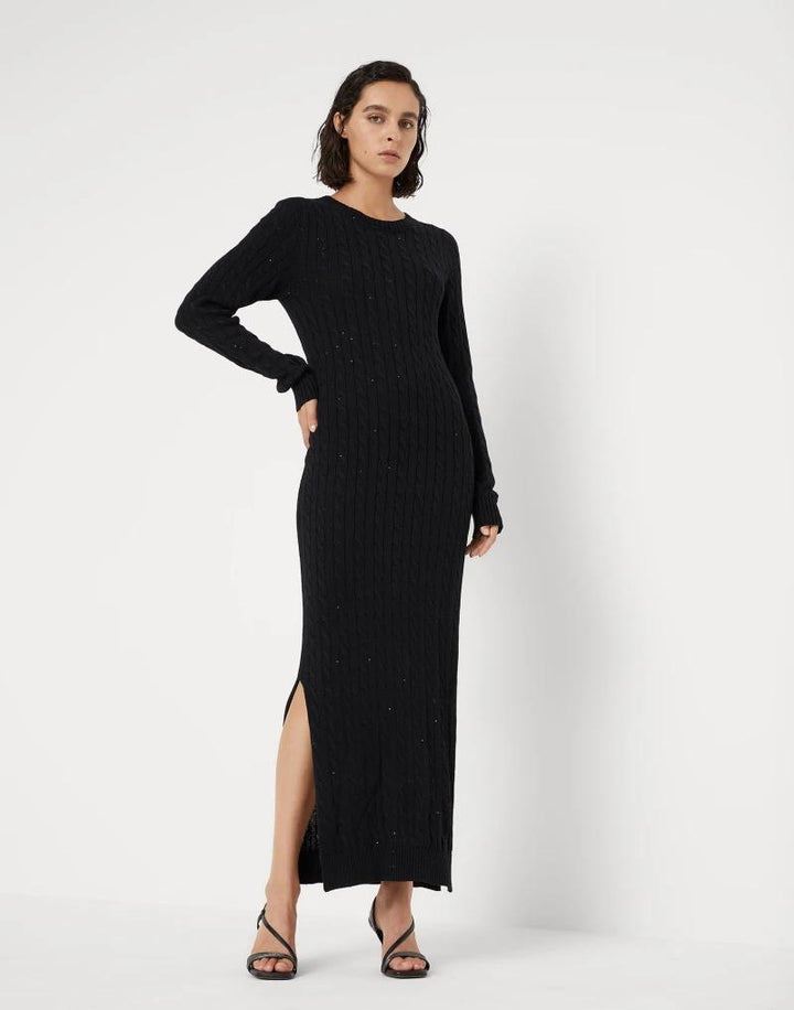 Brunello Cucinelli Black Cotton Casual Dress