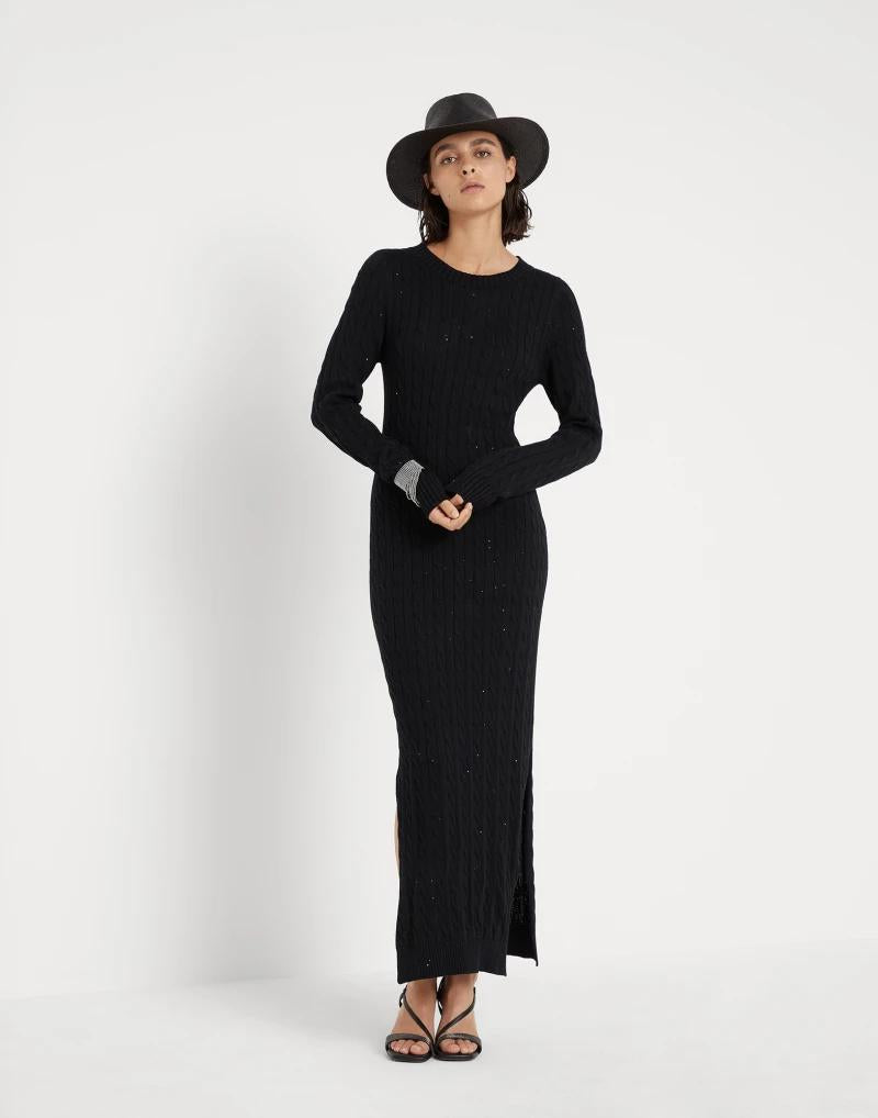Brunello Cucinelli Black Cotton Casual Dress