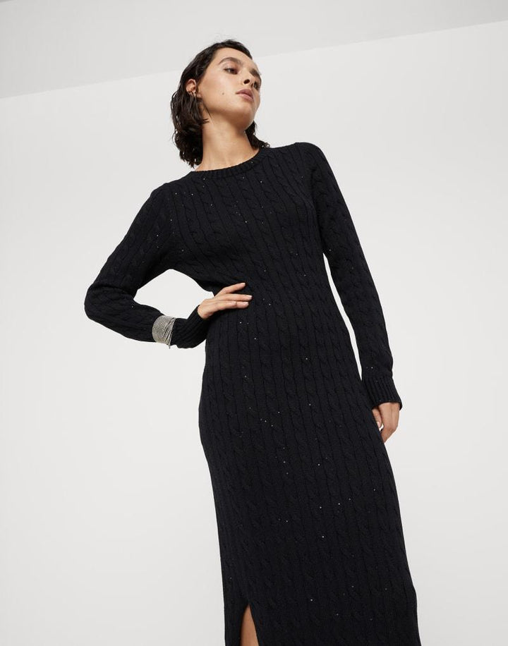 Brunello Cucinelli Black Cotton Casual Dress