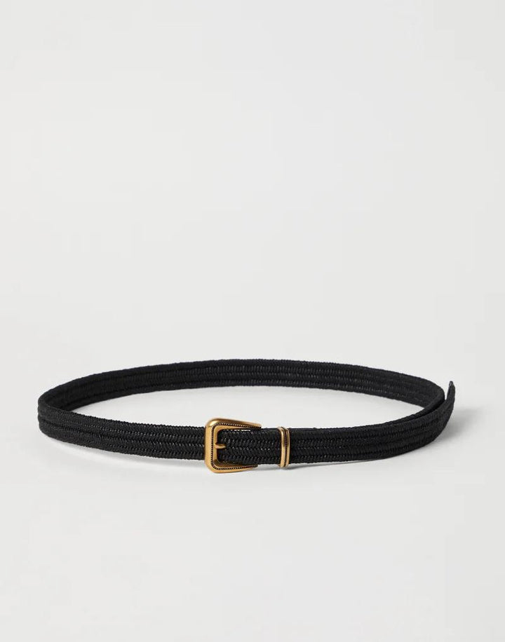 Brunello Cucinelli Black Linen Regular Belt
