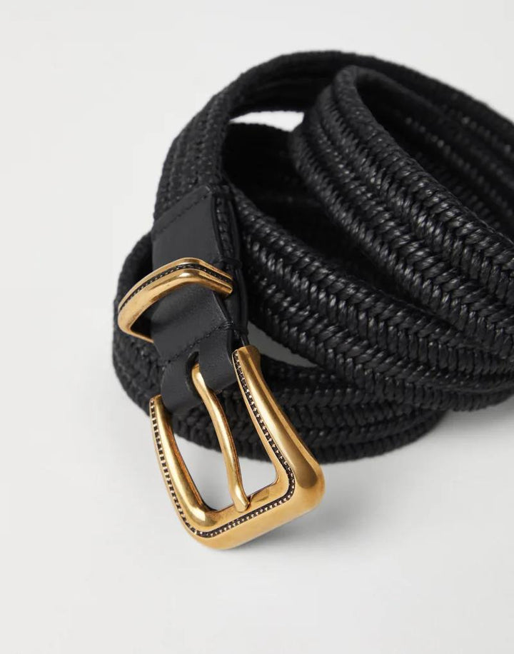 Brunello Cucinelli Black Linen Regular Belt