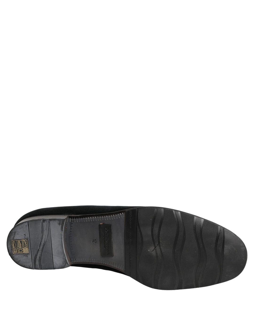 Dolce & Gabbana Black Velvet Loafers Formal Men Dress Shoes