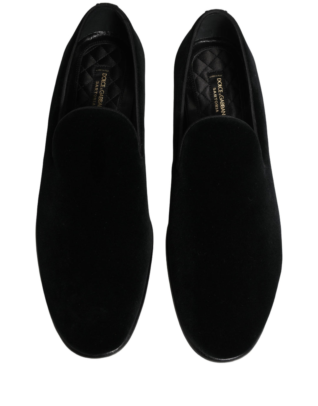 Dolce & Gabbana Black Velvet Loafers Formal Men Dress Shoes