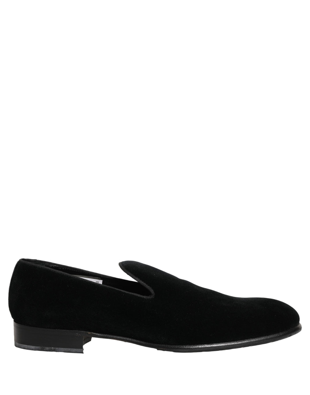 Dolce & Gabbana Black Velvet Loafers Formal Men Dress Shoes