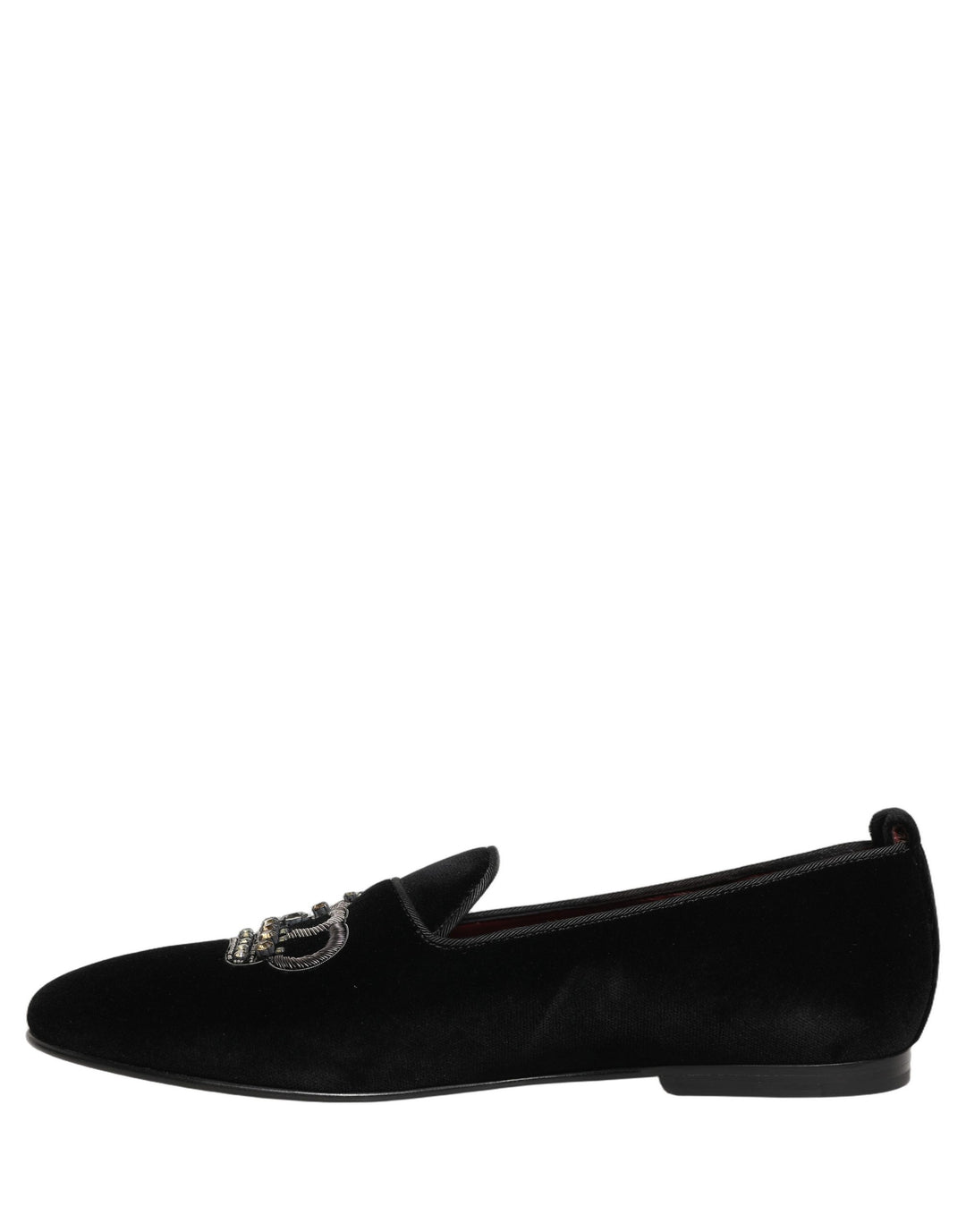 Dolce & Gabbana Black Crown Embellished Dress Loafers Shoes