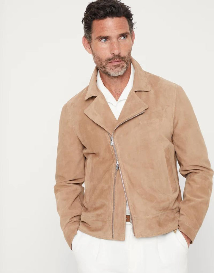Brunello Cucinelli Bicolor Leather Leather Jacket