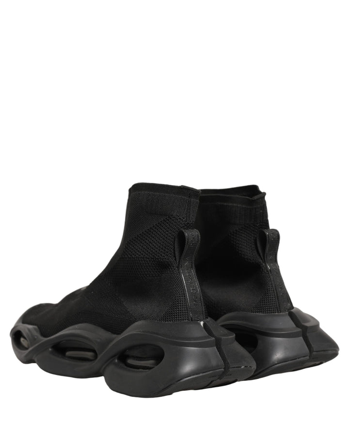 Dolce & Gabbana Black Slip On Wave Socks Men Sneakers Shoes