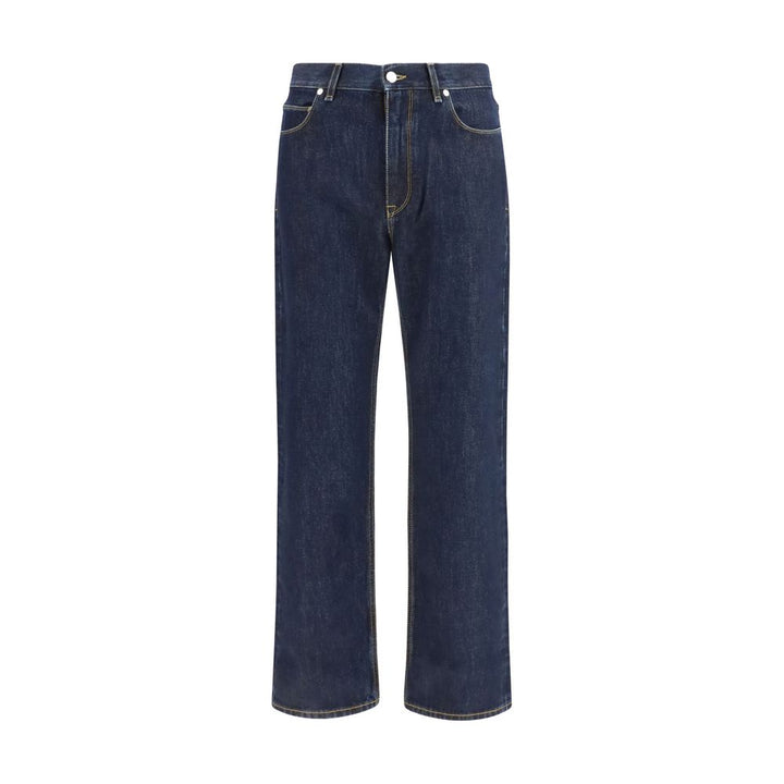 Fendi Blue Cotton Straight-Leg Jeans