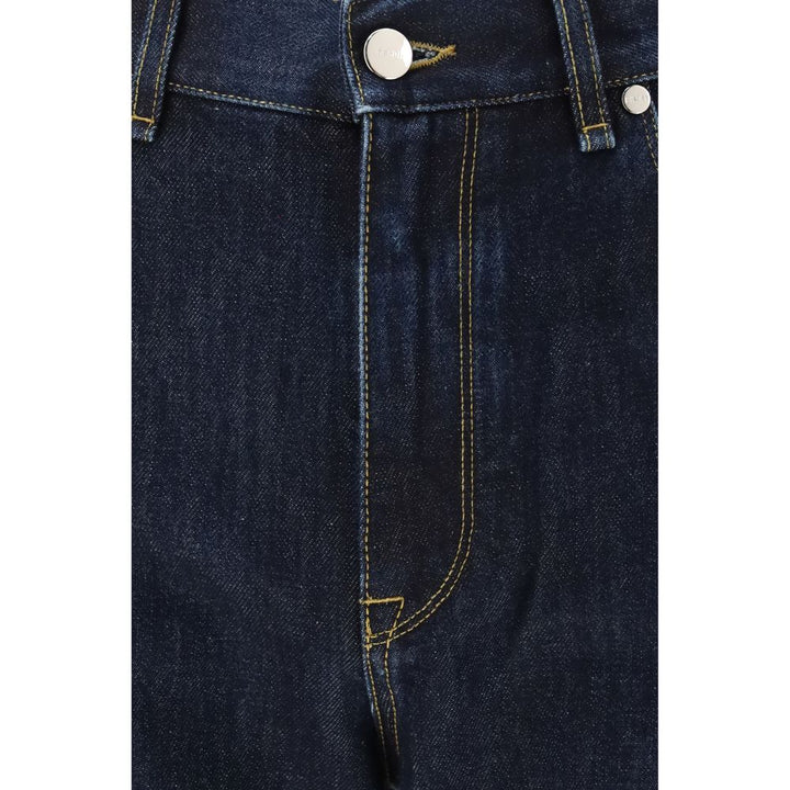 Fendi Blue Cotton Straight-Leg Jeans