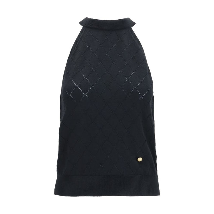 Balmain Black Wool Oves Aries Sleeveles T-Shirt