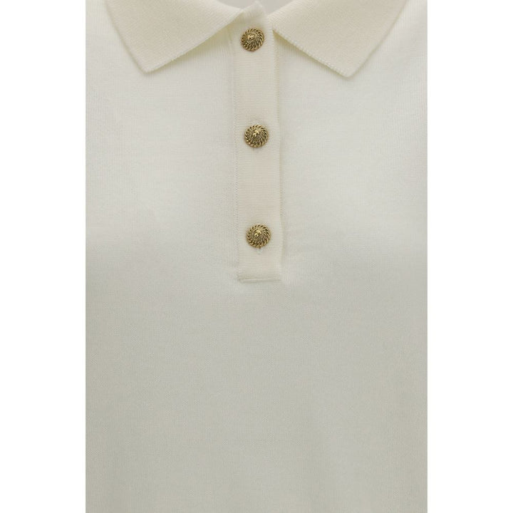 Balmain White Wool Oves Aries Polo Shirt