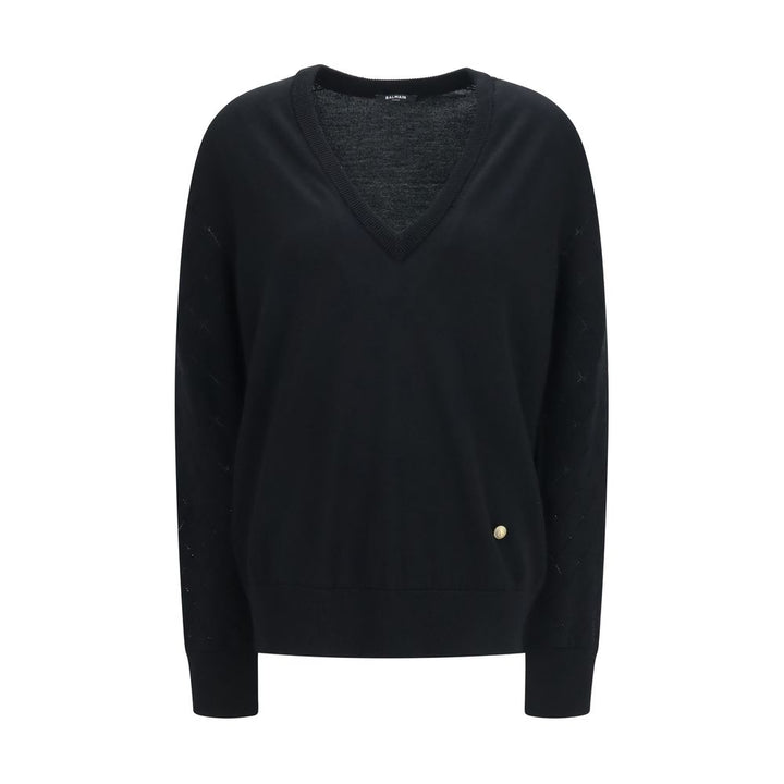 Balmain Black Wool Oves Aries Sweatshirt