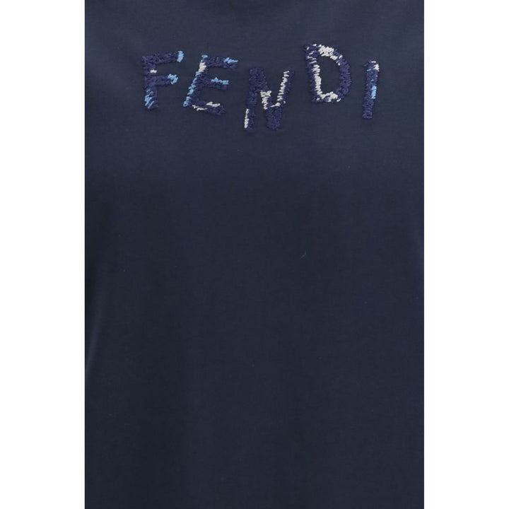 Fendi Blue Cotton T-Shirt