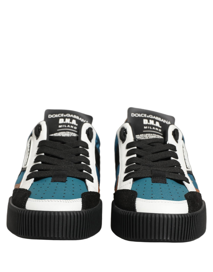 Dolce & Gabbana Multicolor Leather MIAMI Low Top Men Sneakers Shoes