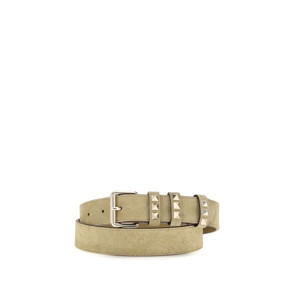 Valentino Garavani Beige Calf Leather Bos Taurus Belt
