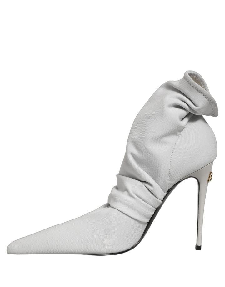 Dolce & Gabbana Gray Stretch Socks Heels Ankle Boots Shoes