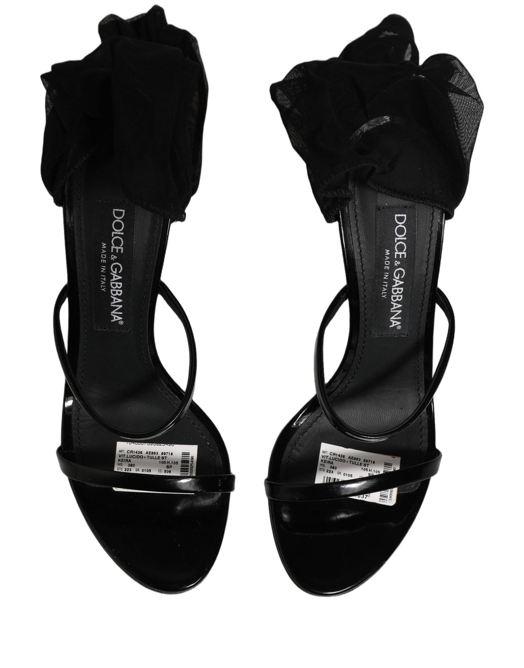Dolce & Gabbana Stiletto Sandals Socks Knee High Boots Black