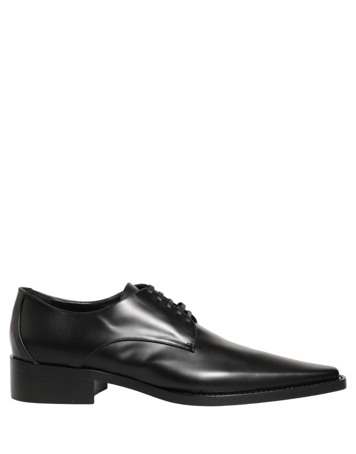 Dolce & Gabbana Black Leather Lace Up Derby Dress Shoes