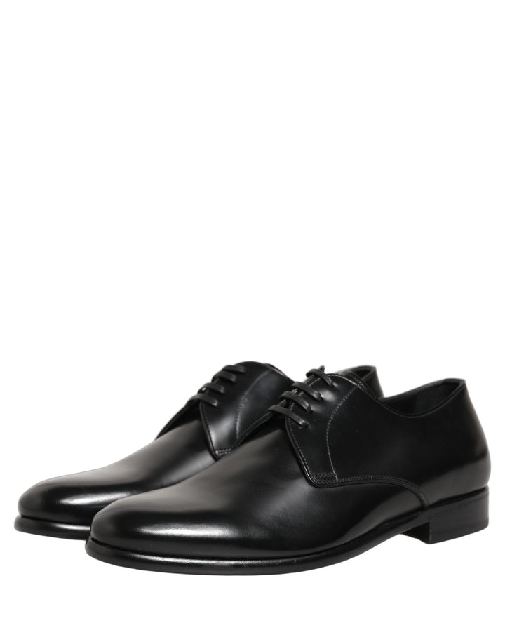 Dolce & Gabbana Black Leather Lace Up Derby Dress Shoes