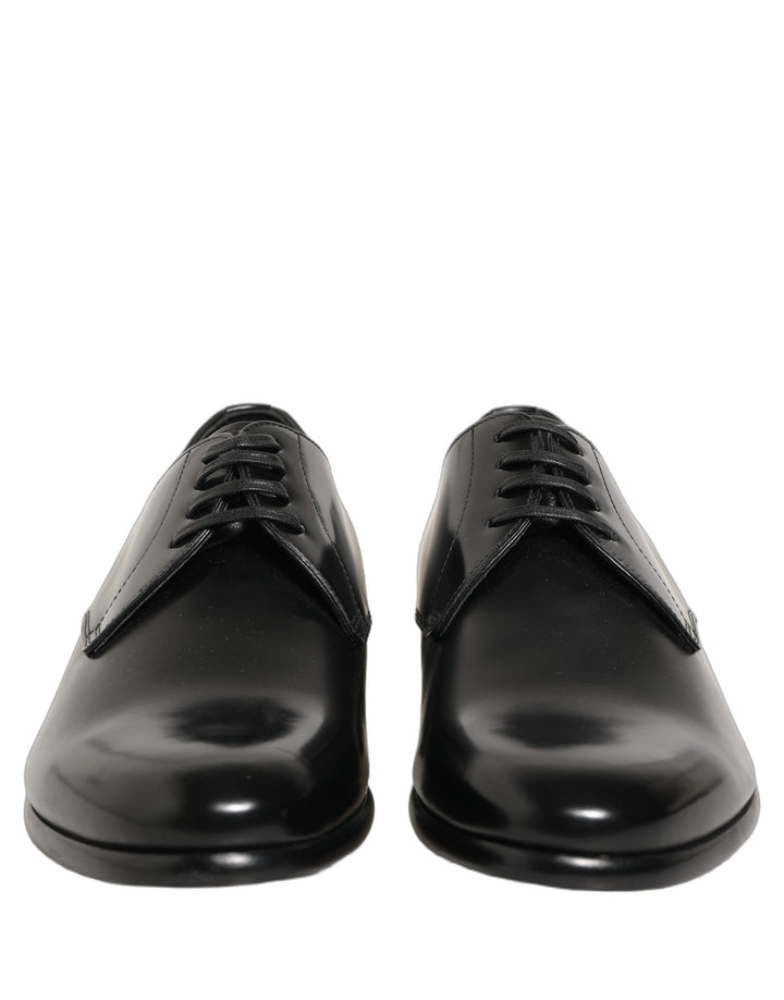 Dolce & Gabbana Black Leather Lace Up Derby Dress Shoes