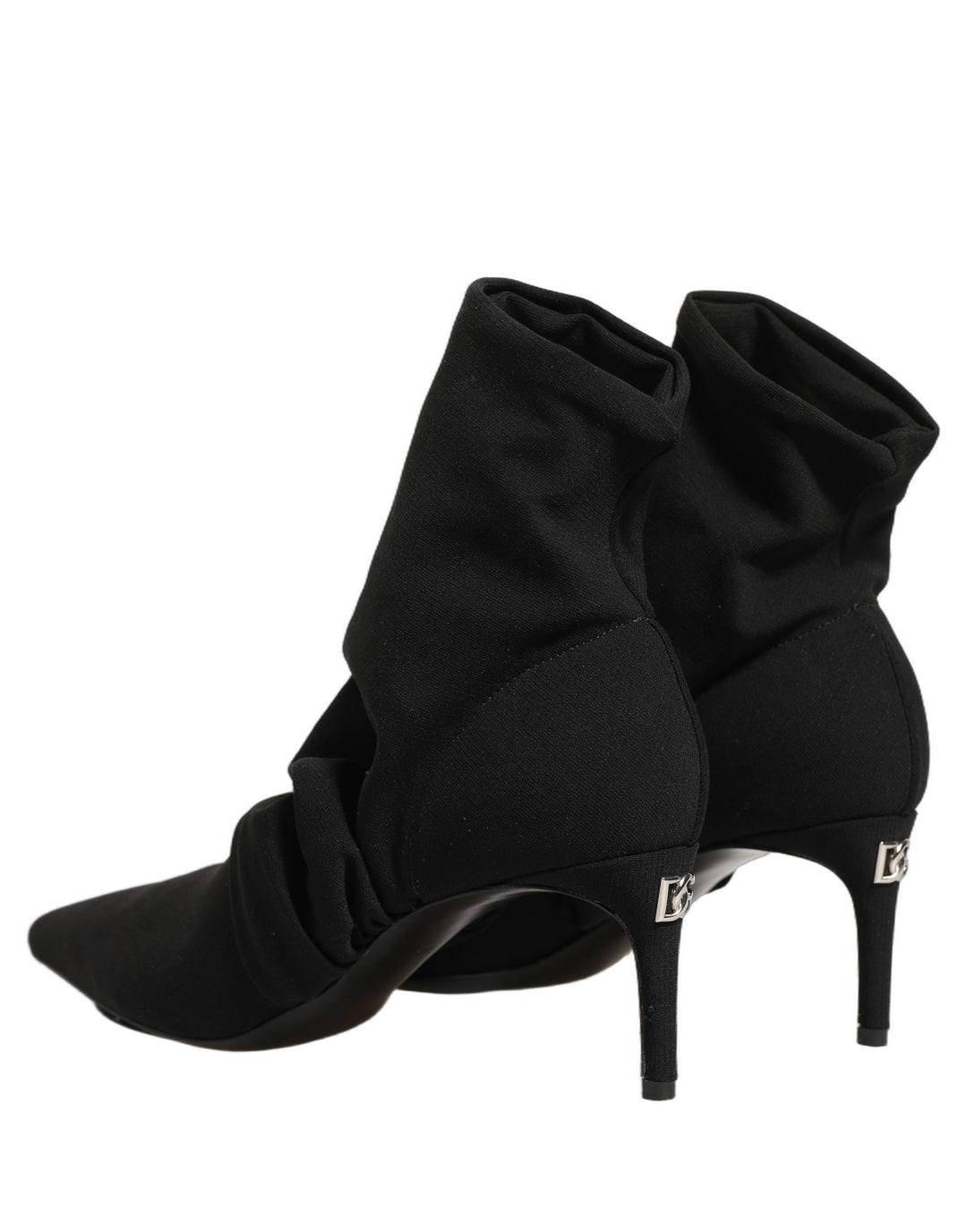 Dolce & Gabbana Black Stretch Socks Heels Ankle Boots Shoes