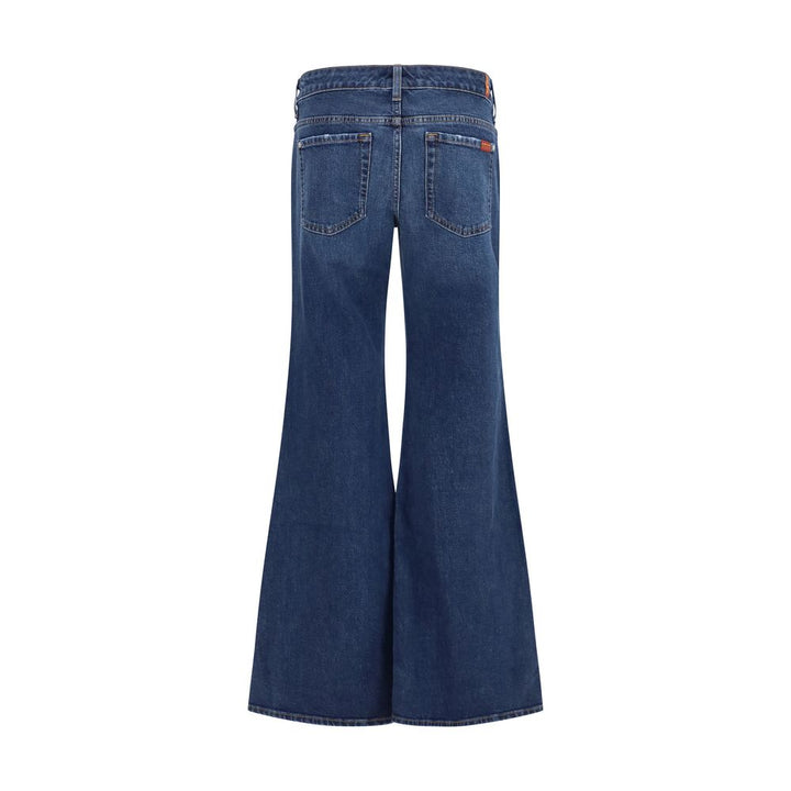 7FOR Blue Cotton Flared Jeans