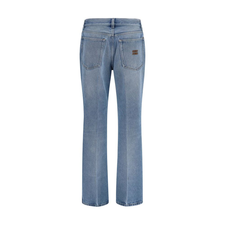 Miu Miu Blue Cotton Relaxed Fit Jeans