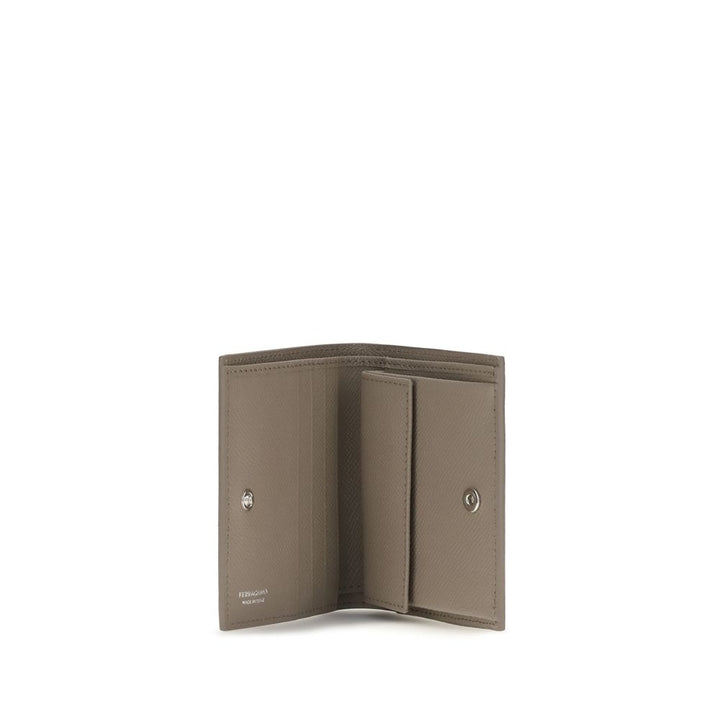 Ferragamo Beige Calf Leather Bos Taurus Wallet
