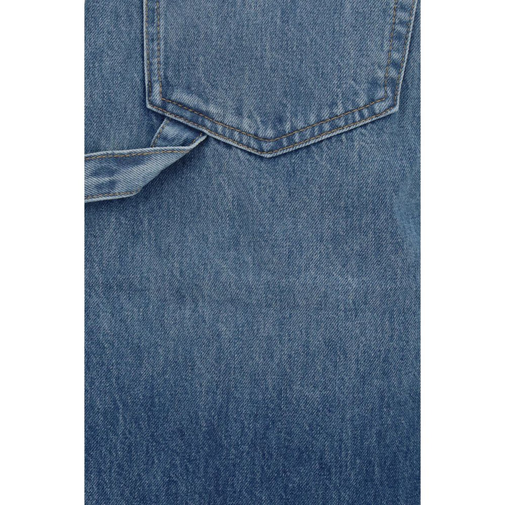 7FOR Blue Cotton Bermuda Shorts