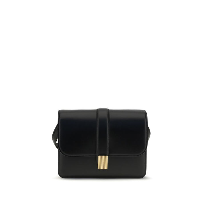 Khaite Black Calf Leather Bos Taurus Shoulder Bag