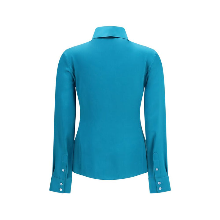 Gucci Blue Silk Dress Shirt